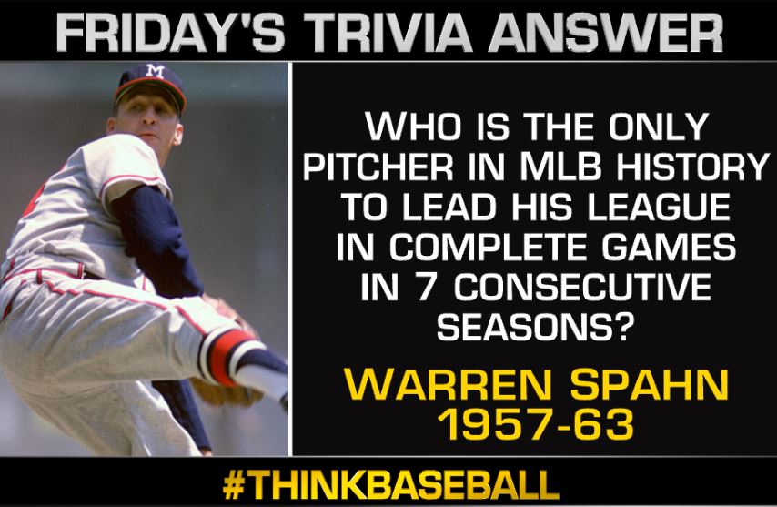 The answer is Warren Spahn! #MLBNow | #ThinkBaseball