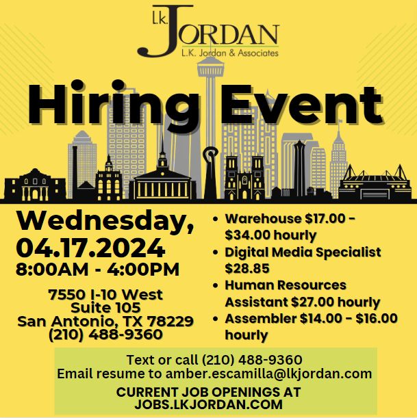 #LKJordanNowHiring 
#JobSearch 
#JobSeekers 
#EmploymentOpportunities