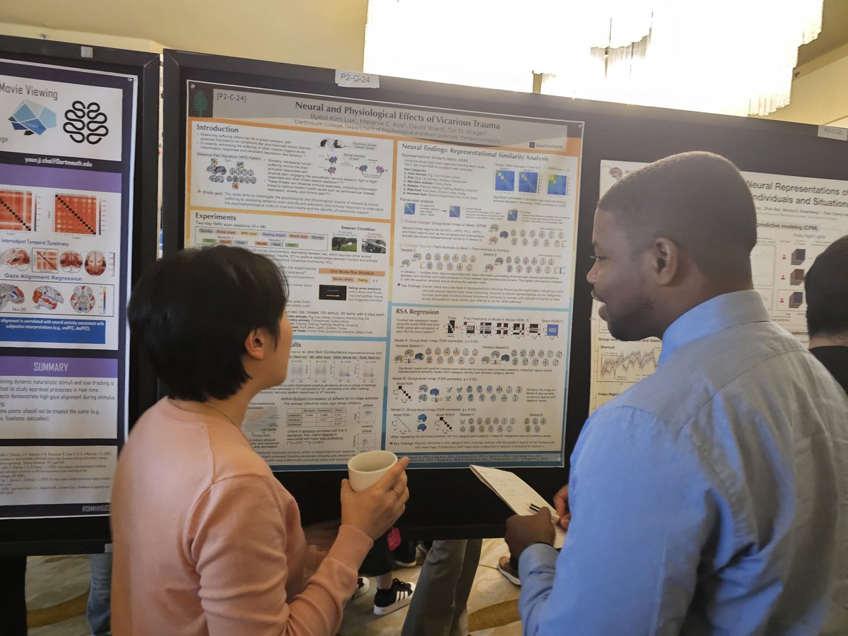 Dartmouth Psychological and Brain Sciences (@dartmouthpbs) on Twitter photo More <a href="/DartmouthPBS/">Dartmouth Psychological and Brain Sciences</a> at #SANS2024 with posters from <a href="/YounjiGrace/">Youn Ji Grace Choi</a> of <a href="/cosanlab/">CosanLab</a> and <a href="/ByeolStellaKim/">Byeol Lux</a> of <a href="/torwager/">tor wager</a>' CANlab. More <a href="/DartmouthPBS/">Dartmouth Psychological and Brain Sciences</a> at #SANS2024 with posters from <a href="/YounjiGrace/">Youn Ji Grace Choi</a> of <a href="/cosanlab/">CosanLab</a> and <a href="/ByeolStellaKim/">Byeol Lux</a> of <a href="/torwager/">tor wager</a>' CANlab.
