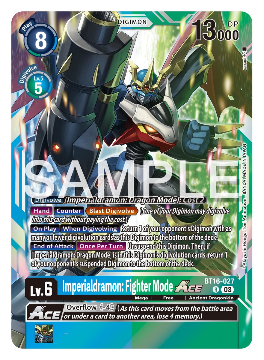 Booster Beginning Observer [BT16] Card Reveals] Hello Digimon Tamers! Next  up today we would like to reveal [BT16-027 Imperialdramon: Fighter Mode  ACE]! Booster Beginning Observer [BT16] in stores May!  https://t.co/X4jr8896uN #DigimonCardGame #DigimonTCG #