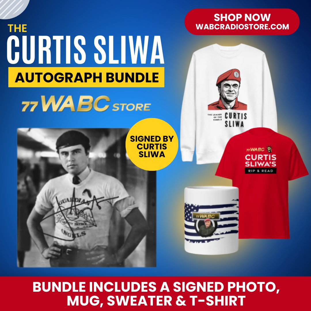 The 77 WABC Radio Store now has a Curtis Sliwa Autograph Bundle! (RECIEVE AN AUTOGRAPH + A PERSONAL MESSAGE FROM CURTIS) Learn more here: wabcradiostore.com/products/curti…