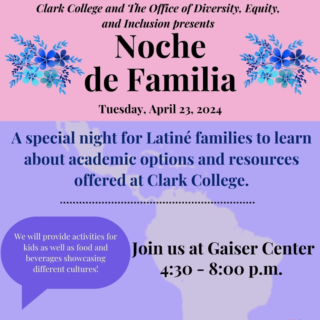 Every quarter, Clark's ODEI hosts an event in Spanish for Latiné families of current and prospective students. Not only do families learn more about Clark, but they get to enjoy food and activities. This Spring, join us on Tuesday, April 23 from 4:30 p.m. to 8 p.m.