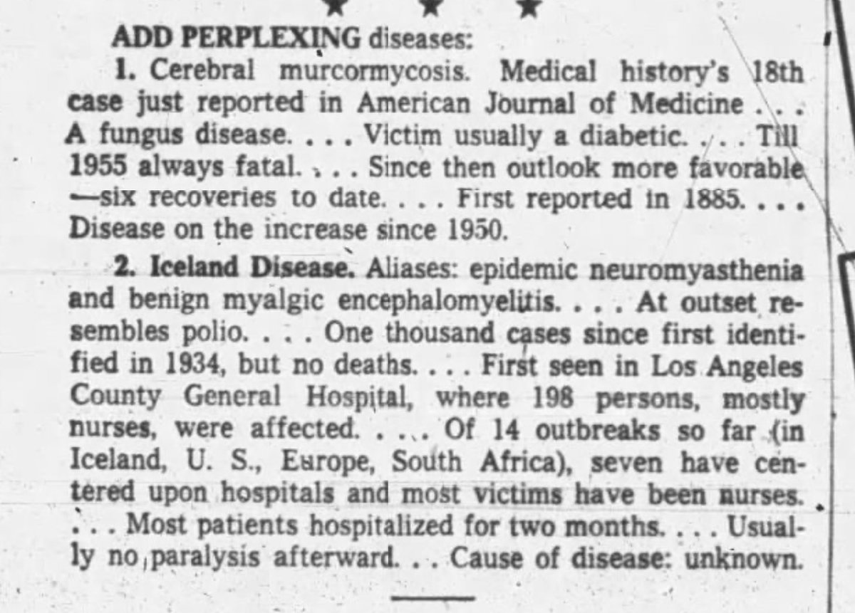 Press-Telegram, California. 10th May 1959 #mecfs #cfsme #MyalgicEncephalomyelitis #chronicfatiguesyndrome #cfs.