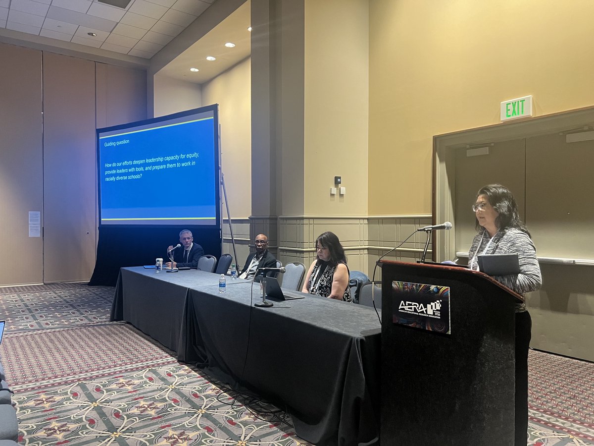 “Leaders have to engage in emotionally charged conversations. How we account for that in leadership training is crucial.” -Dr. Rebecca Cheung Day 2 of #AERA24 began with a panel of team members sharing learnings on training leaders to confront bias. #21CSLA #LeadingForEquity