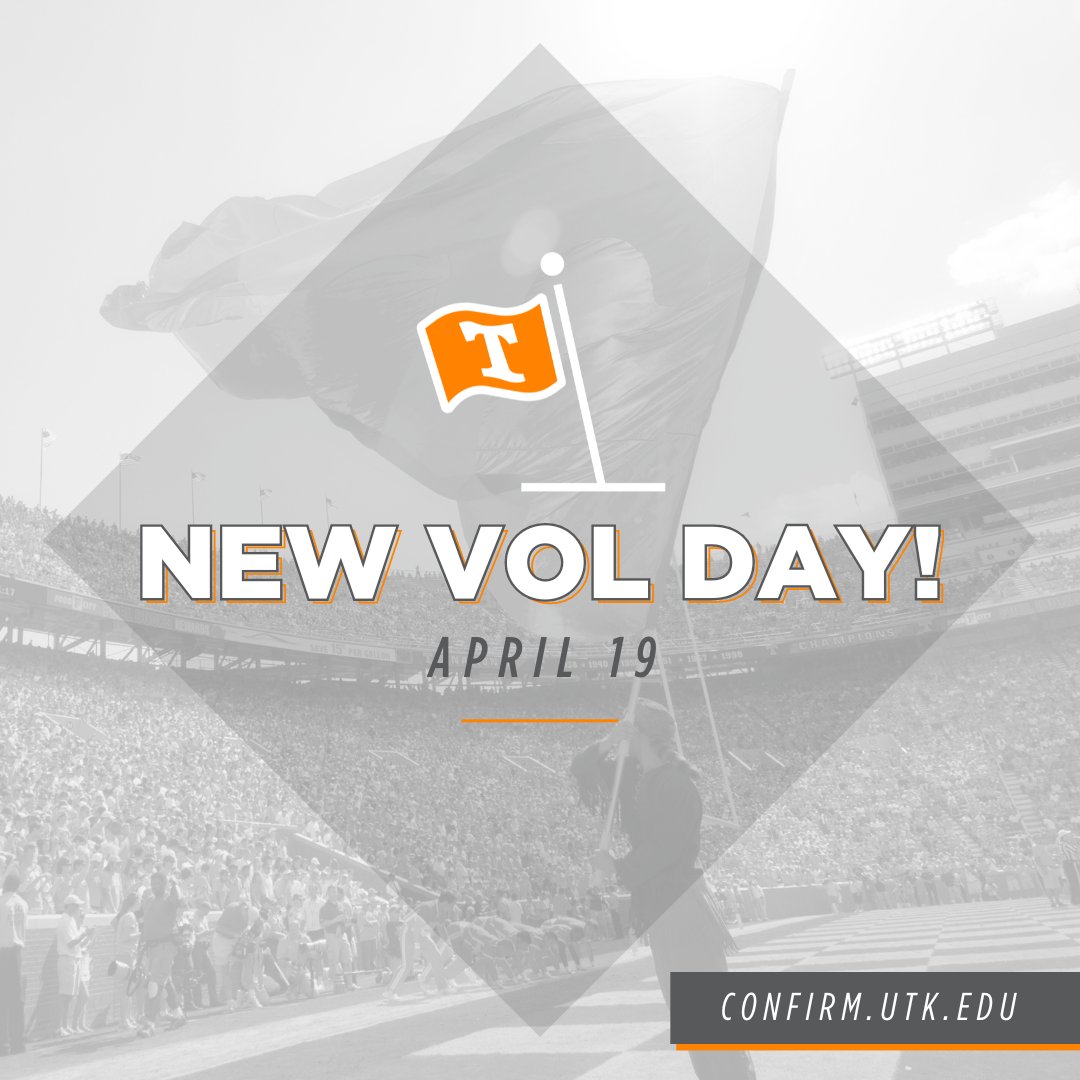 Let's paint the internet orange! 🍊 Don't forget that next Friday, April 19 is #NewVolDay, a virtual celebration to show just how far the Volunteer family reaches! Post a picture with the flag you received in your admit box to be featured. #UTK28 🔗: admissions.utk.edu/new-vol-day