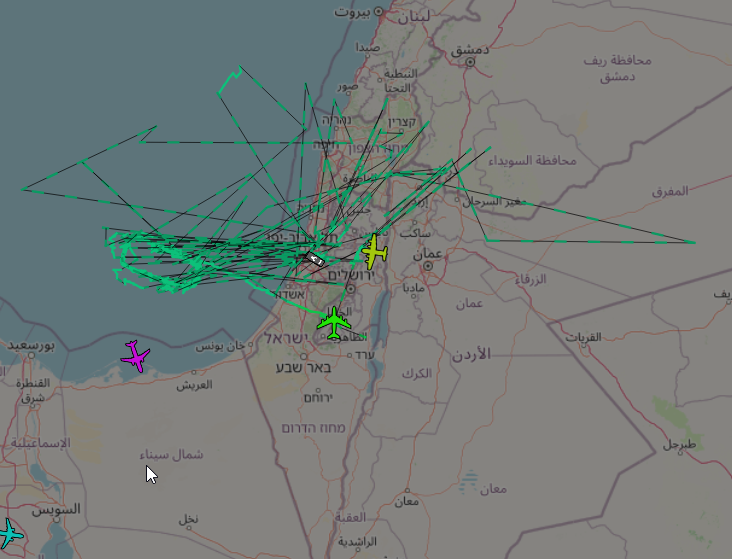 @alihashem_tv They have GPS jammers on, So Flights get Diverted to other areas or dont show up. You have dozens of Military Aircraft over the area.