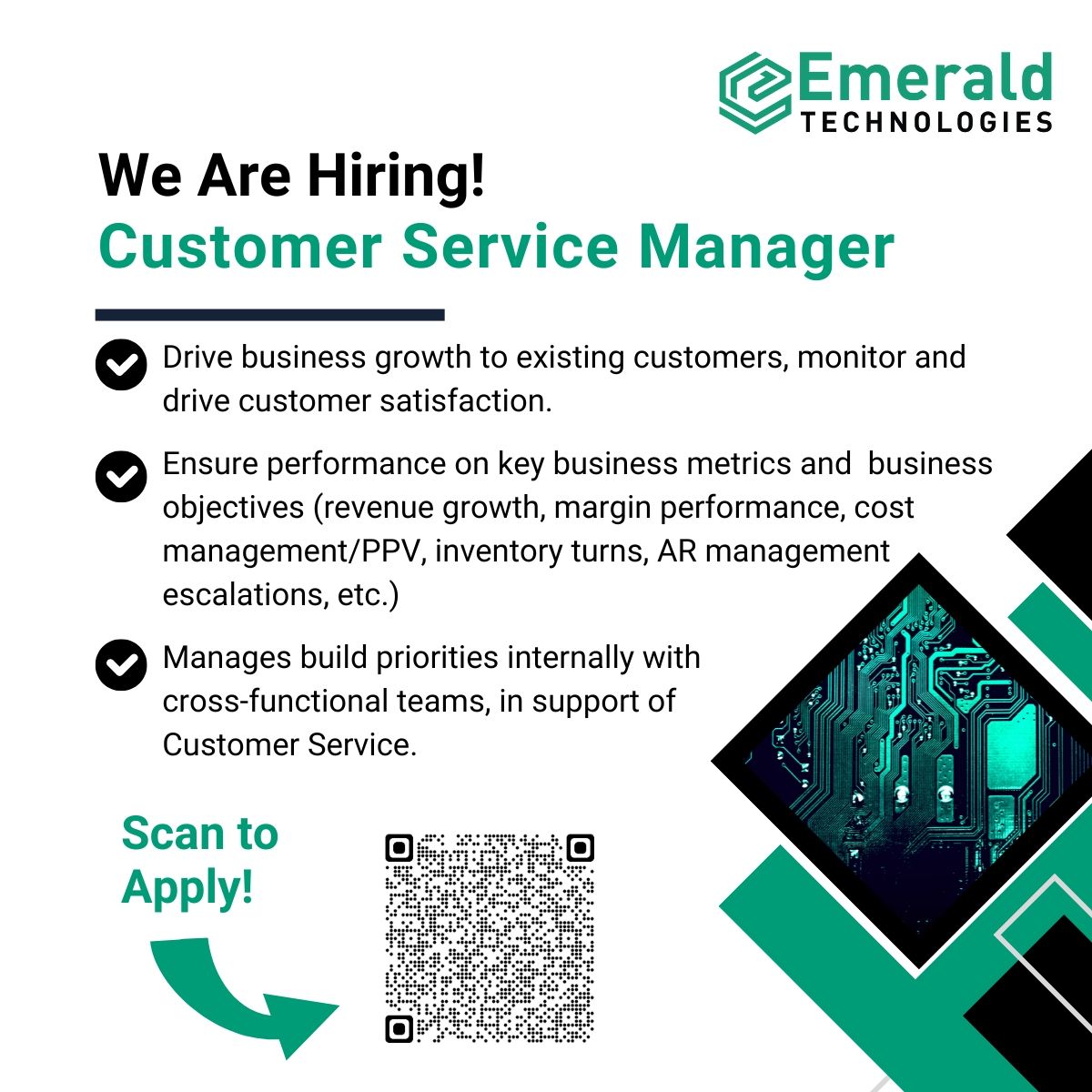 Emerald_Tech_US's tweet image. Attention all customer service professionals! We have an exciting opportunity for a Customer Service Manager. Join us in our mission to provide trusted solutions and drive customer success! 

Apply here:
workforcenow.adp.com/mascsr/default… 

#Customerservice
#Leadership 
#Management