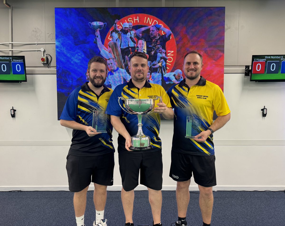 Congratulations to Ryan Whitlock, Jamie Walker and Sam Tolchard from Torquay United, Men’s National Triples Champions 2023/24! 🏆