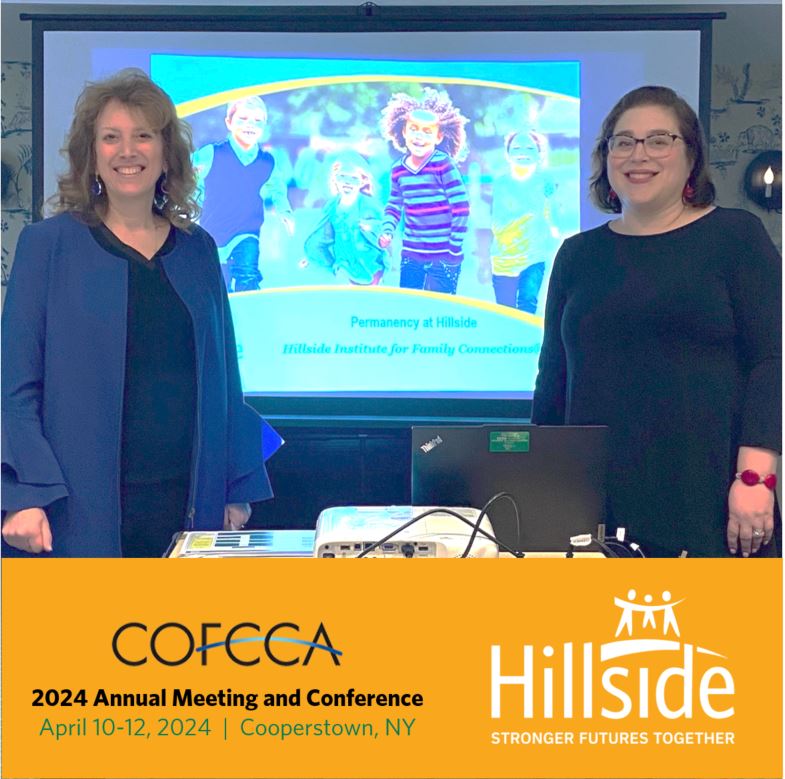Hillside was well represented at this week’s @COFCCA Annual Meeting! Pictured, Gina Palazzo and Jean Galle delivered a presentation on the critical issue of permanency; and Laura Smith presented on the agency’s ongoing work to support youth needing residential treatment.