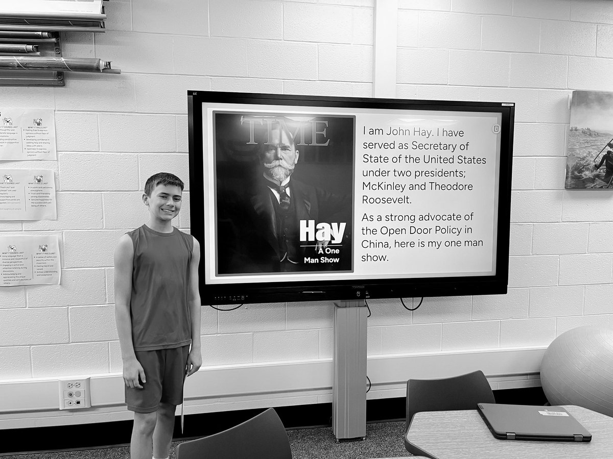 Our classroom turned into a theater this week. @D54Keller #Discovery students created a 4 Act play to learn about the #OpenDoorPolicy. John Hay: A One Man Show was led by this actor said to be in early talks for the next lead in the newest @MarvelStudios #blockbuster.