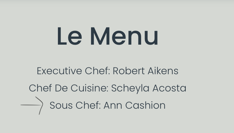 Look who's in the kitchen at La Bonne Vache!