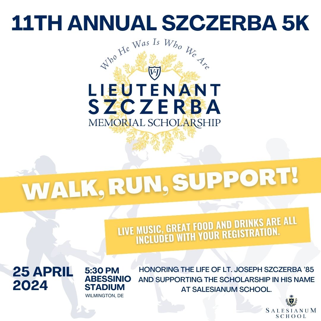 Lace-up your sneakers and mark your calendars! The 11th Lt. Joseph Szczerba Memorial 5K is happening on April 25th! This race is not just about running; it's about honoring the legacy of Lieutenant Joseph Szczerba '85, a true Salesian Gentleman and community hero who gave his