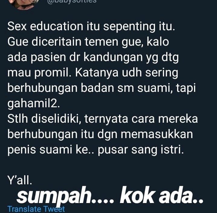 PENTINGNYA SEX EDUCATION

——
A THREAD