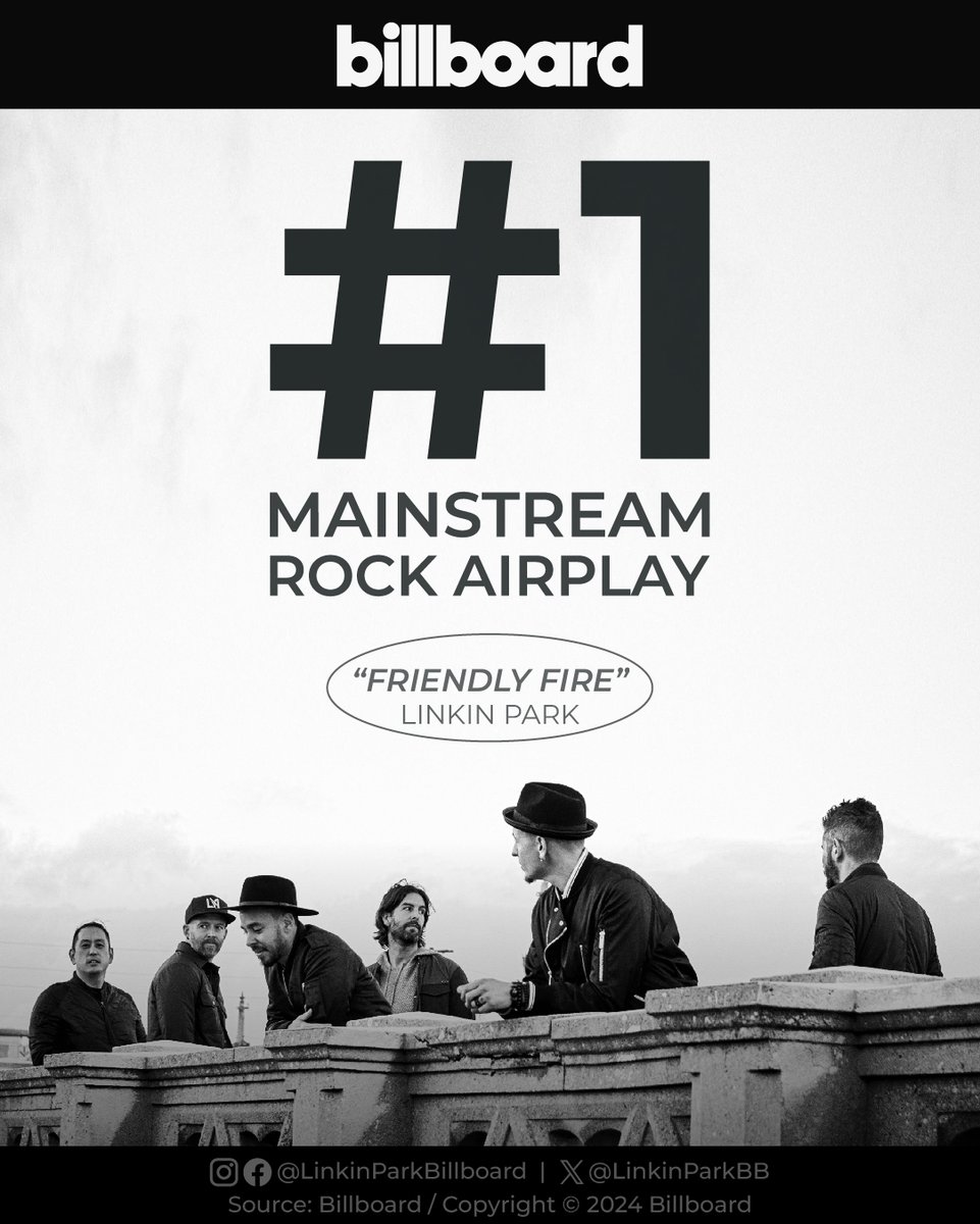 Billboard announced that 'Friendly Fire' will be No. 1 on 'Mainstream Rock Airplay' next week.

The single became Linkin Park's tenth song to reach the top of the most played songs on rock radio.

#LinkinPark #FriendlyFireLP #Papercuts #Billboard