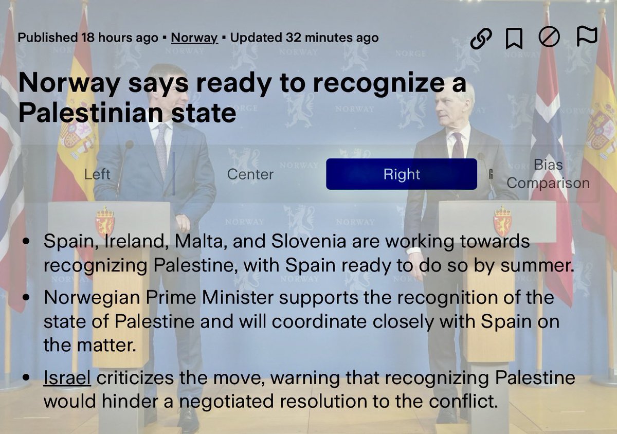 Norway says ready to recognize a Palestinian state ground.news/article/norway… #groundnews via @Ground_app