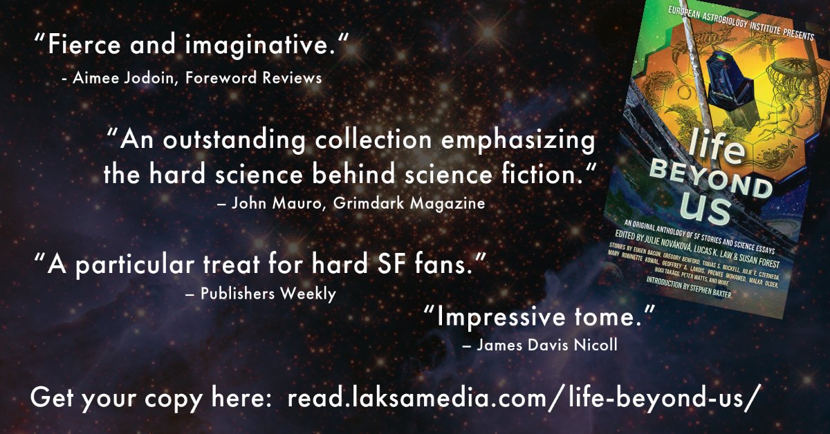 At #YurisNight three years ago, Kickstarter for #LifeBeyondUs was launched. One year ago, the book was just about to be published. Over the last year, it gained praise and recognition in #sciencefiction as well as #astrobiology. I'm grateful to all the people who worked on it!