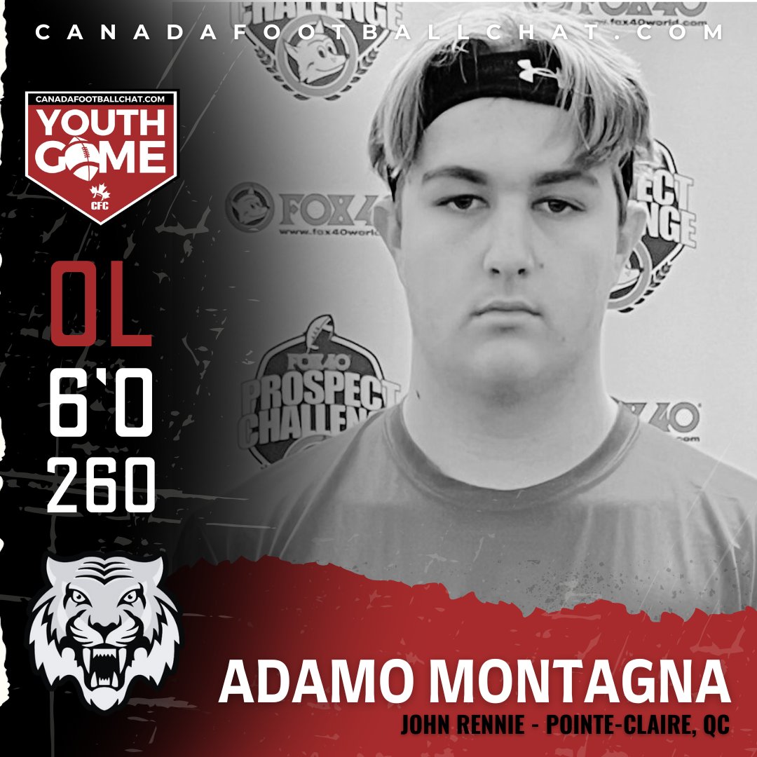 #CFCYOUTHGAME SPOTLIGHT 💯 👤 OL Adamo Montagna 🎓 Class 2027 🏫 John Rennie 📍 Pointe-Claire, QC 'I want to put all the hard work I've been doing in my Sport Etude program on the field, and be able to play against other individuals I don't normally go up against to see what…