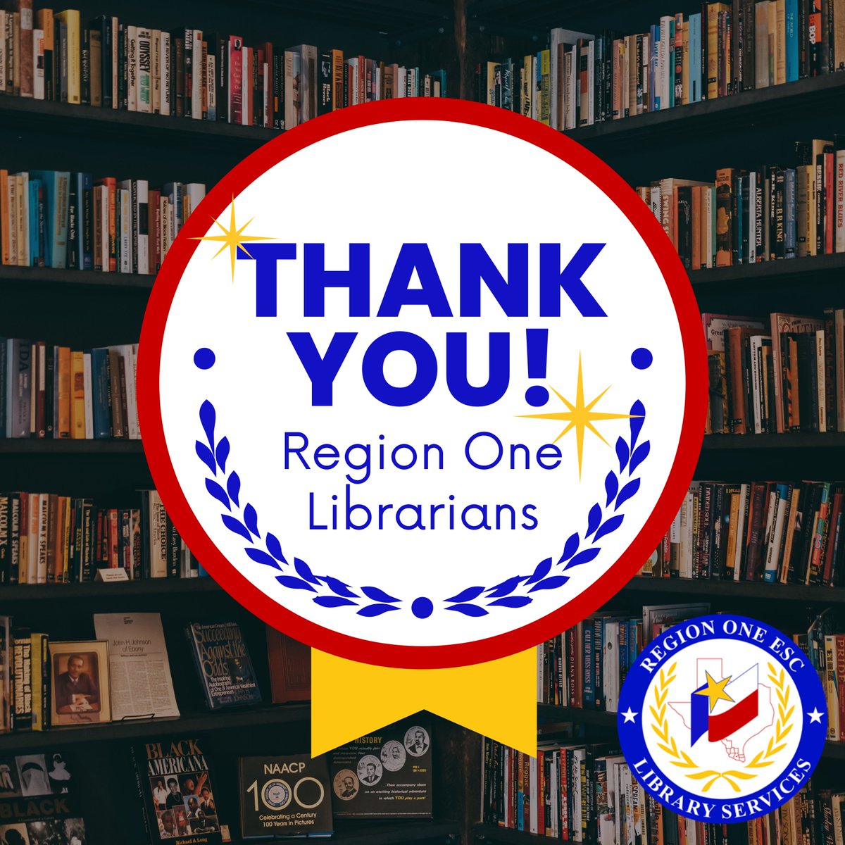 As #LibraryWeek wraps up, a huge THANK YOU to our @RegionOneESC librarians! You open doors to knowledge, ignite imaginations, and empower communities. We appreciate all you do! #ThankALibrarian #LibraryLove