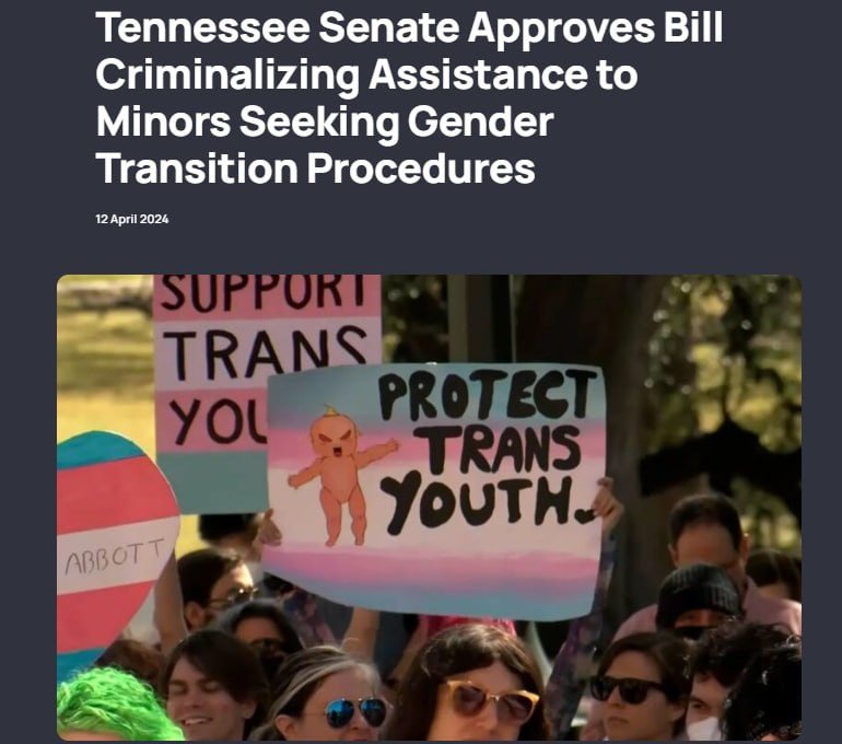 🇺🇸Tennessee Senate Approves Bill Criminalizing Assistance to Minors Seeking Gender Transition Procedures. #USA #America #Tennessee #Gender #Republican #Democrats #transgender #trans attentivemedia.pl/2024/04/12/soc…