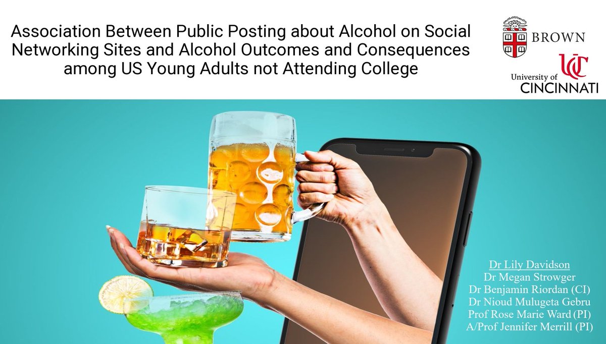 lilydavidson0's tweet image. Exciting day presenting at #CPA2024 in a Chair's Choice Paper Session on equity-focused addiction recovery. Our paper showed potential to screen for hazardous alcohol use via social media, based on frequency of public posting about alcohol, among a diverse sample of US 18-29yo's.