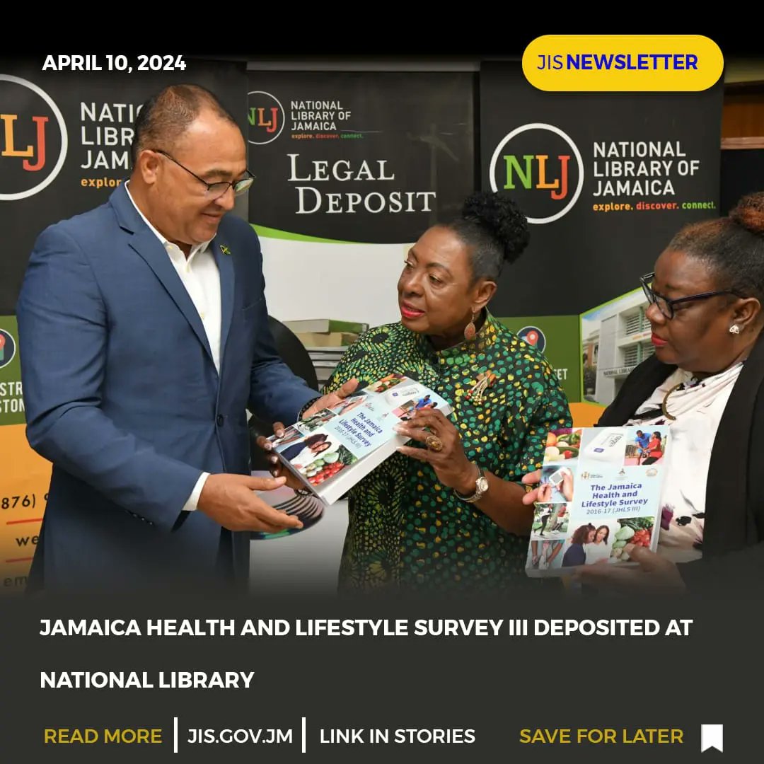 Minister of Health and Wellness, Dr. the Hon. Christopher Tufton, on Tuesday (April 9) made a Legal Deposit of the Jamaica Health and Lifestyle Survey III at the National Library of Jamaica (NLJ), ensuring preservation and access to the information for posterity. Dr. Tufton, who…