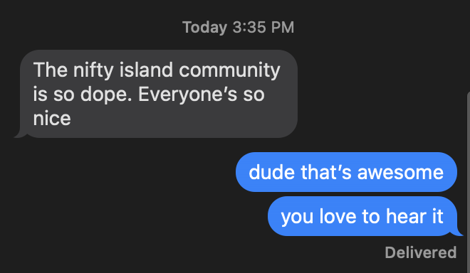 My fiance's little brother loves building in games So I showed him @Nifty_Island Thanks for being such a nice community, he's having a great time 🫶