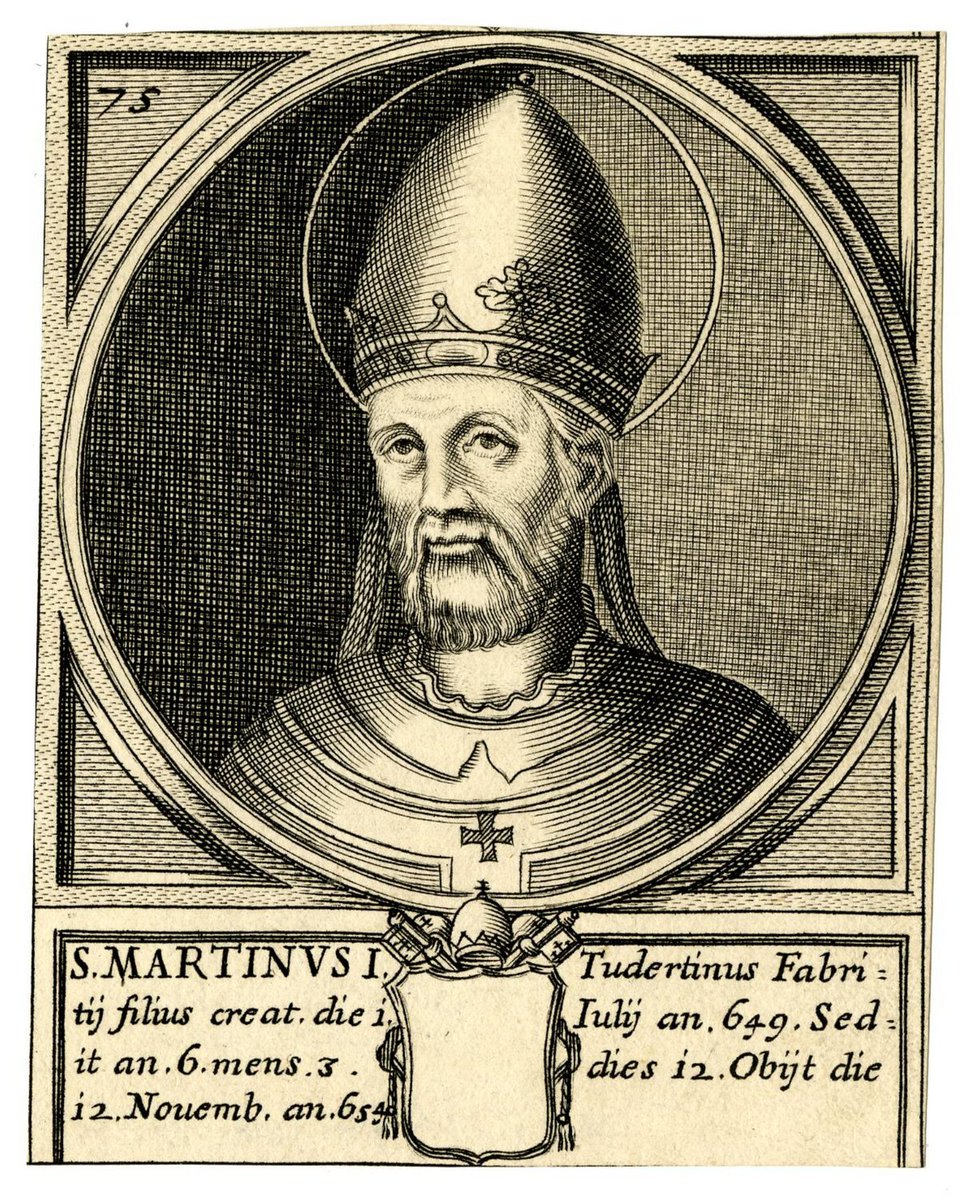 'Saint Martin I, Pope and Martyr, Pray for Us!' 📷 Pope Martin Portrait / The Trustees of the British Museum (CC BY-NC-SA 4.0 DEED). #Catholic_Priest #CatholicPriestMedia