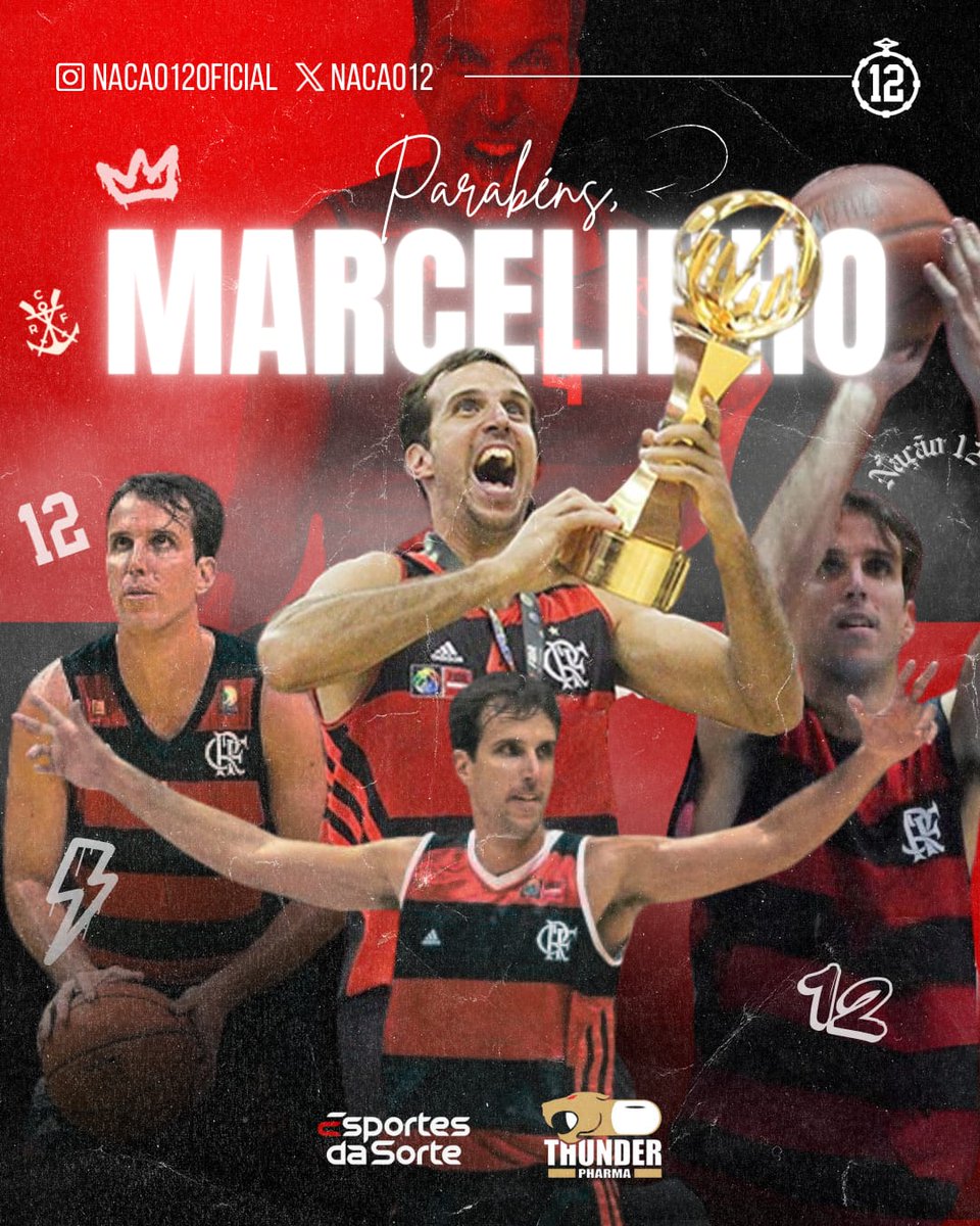 Hoje é aniversário do nosso ídolo Marcelinho Machado! Vestindo o MANTO SAGRADO foi campeão do Mundial em 2014, da Liga das Américas, da Sul-americana, de 6 Brasileiros e 10 Campeonatos Cariocas! A Nação 12 te deseja felicidade, saúde, sucesso e agradece pelas conquistas e…
