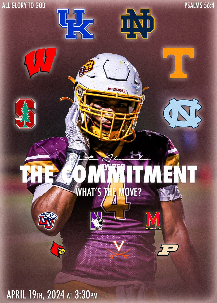 I will be committing on Friday, April 19th at 3:30 in the Cooper High School auditorium. 
Everyone is invited! 

The event will be live on Instagram.
All media is invited. 

All Glory to God!