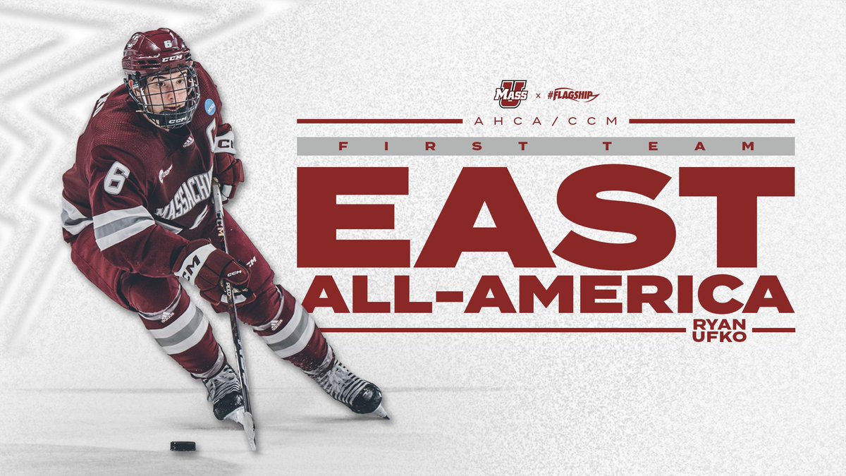 For the 16th time in program history and the eighth time in the past six seasons, the University of Massachusetts is represented on the AHCA/CCM All-America teams 👏 🔗: tinyurl.com/25sqoj3v Congratulations, @RyanUfko 👊 #NewMass X #Flagship🚩