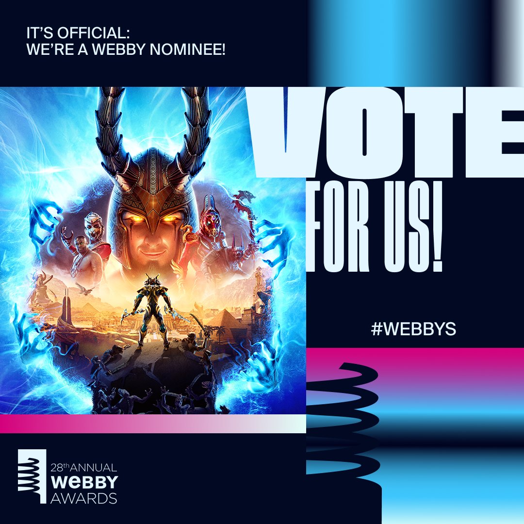 #AsgardsWrath2 is nominated for two #Webby Awards! Help us win for Best Narrative Experience & Best Game @TheWebbyAwards! Don't forget, voting ends on Thursday, April 18th, so get your votes in now! ⚔ metaque.st/webbys