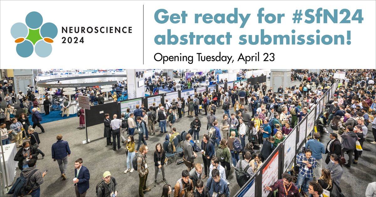 📣New this year! All co-authors included on the abstract author blocks are now required to have a free My SfN account. Prepare for the new co-author requirement and start getting ready for #SfN24 abstract submission opening Tuesday, April 23! ▶️ bit.ly/3VKfueY…