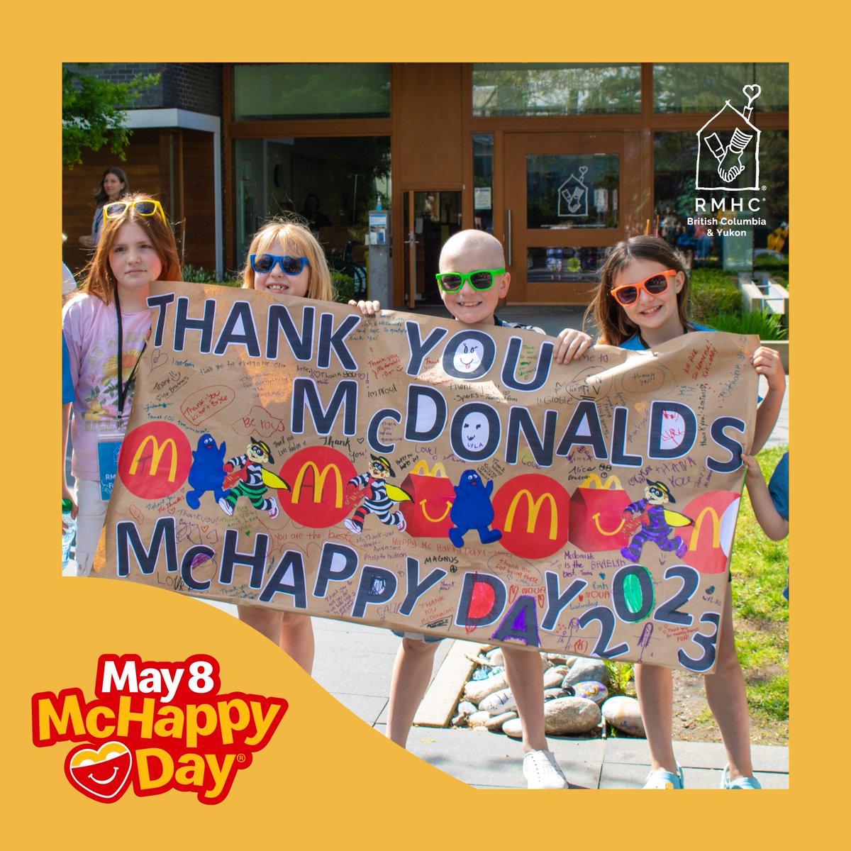 McHappy Day is on May 8th! 💓 You can support the families staying in RMHBC with sick children by purchasing from @McDonaldsCanada on #McHappyDay – and don’t forget to Round Up your order for RMHC at point-of-purchase – every little bit helps! 💖 #KeepingFamiliesClose