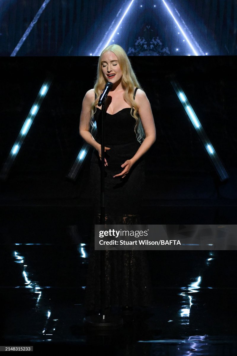 Last night, performing at the @BAFTAGames award ceremony ❤️ interpreting the touching 'Late Goodbye' by @PoetsOfTheFall for the In Memoriam section of the awards, with guitarist Aaron Grimes and violinist Daniel Oates 🎼 My heart is full 😭 Photo: Stuart Wilson / Getty Images