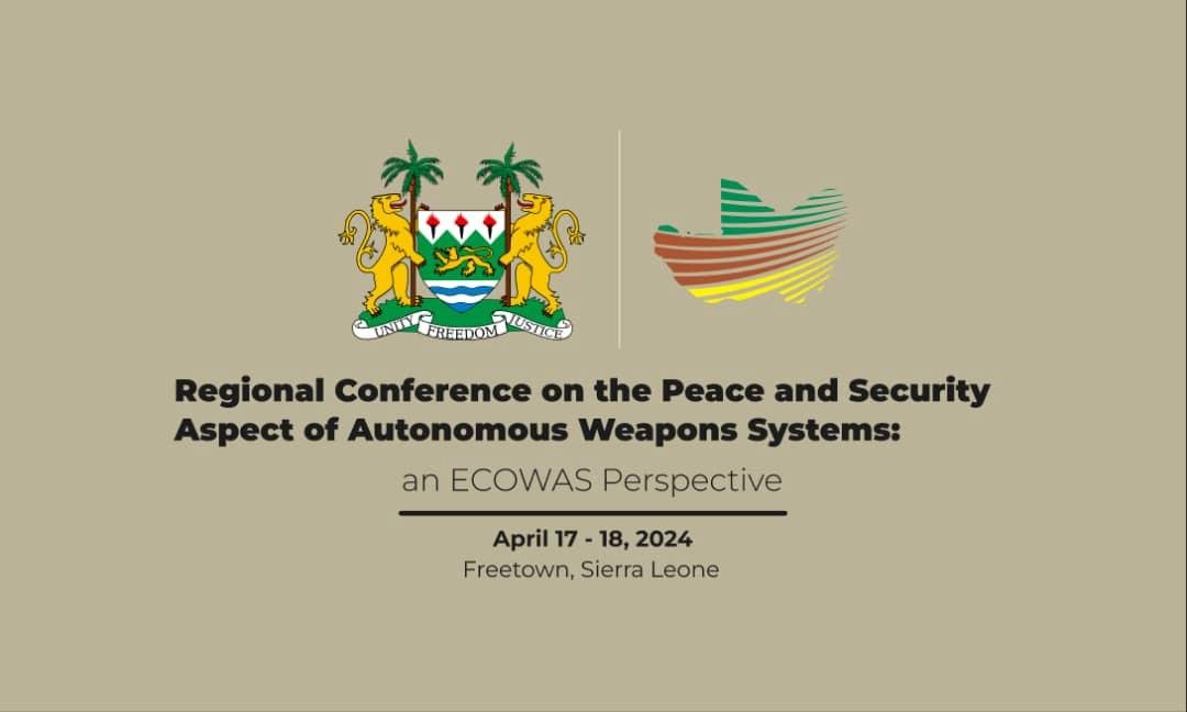 La próxima semana➡️estaremos presentes con @BanKillerRobots en #Freeport, Sierra Leona 🇸🇱 en la conferencia regional 'El aspecto de paz y seguridad de los sistemas de armas autónomos: una perspectiva de la ECOWAS' Más info ➡️awsfreetown.com @EmbassySierra