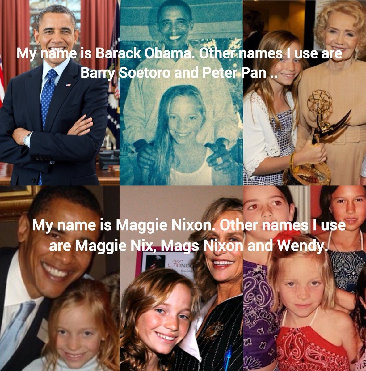 THREAD🧵 MAGGIE NIXON AND BARRACK OBAMA Let's dig in the old sandbox shall we? Barack Obama and Maggie Nixon, the child he liked to call “Wendy.” She was the grand daughter of the late Agnes Nixon, who created One Life To Live, All My Children, and other major soap operas