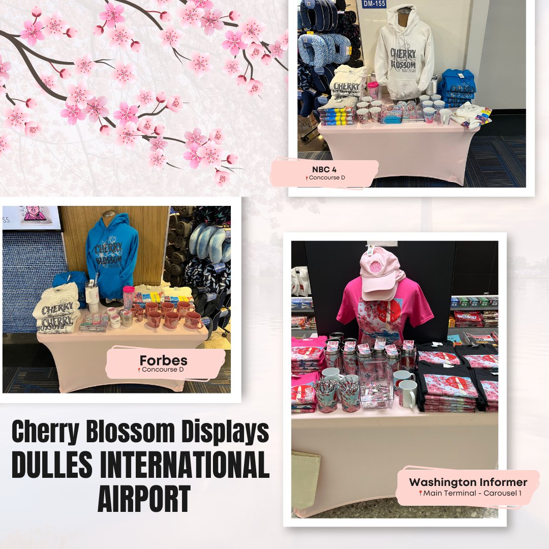 Stop by one of our shop displays to pick up your cherry blossom merch! 🌸✈️🌸✈️