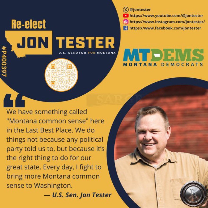 #DemVoice1 #ProudBlue #DemsUnited I had the great privilege of spending a little time with Jon Tester while in Montana in support of a Congressional candidate a few years ago. I have spent a lot of time around politicians and one thing that stands out about Jon…