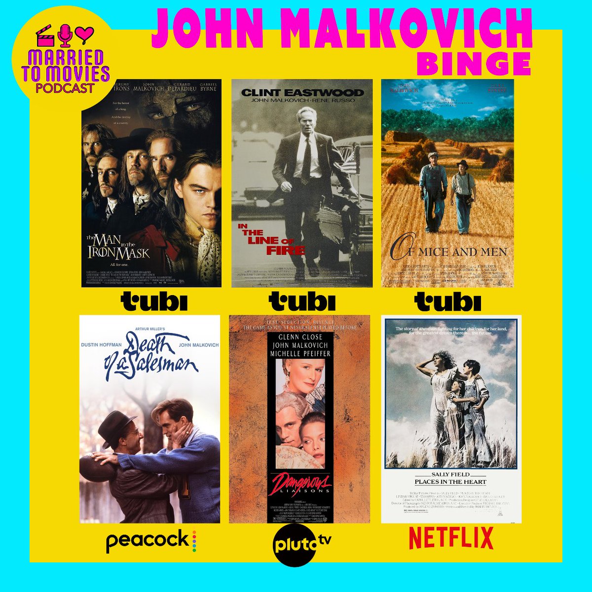 Married to Movies has you covered! It's Friday night and you're looking to chill?
Watch the podcast on Youtube: youtu.be/X2CgL9DyOeI
#Married2MovPod, #MarriedToMovies, #jonrussellcring, #tracynicholecring, #movies, #johnmalkovich, #clinteastwood, #sallyfield, #glennclose