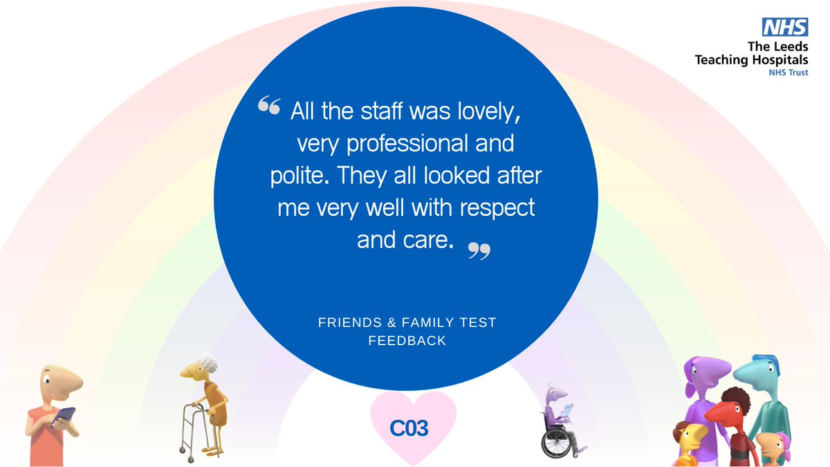 This week we're sharing this great comment from a patient who was cared for on ward C03 at Chapel Allerton Hospital. #FFTFriday If you'd like to share feedback about your experience of care in our hospitals, please visit: leedsth.nhs.uk/patients/suppo…