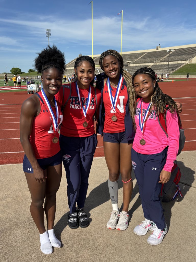 Girls 4x100 Relay is advancing to Regionals with a 4th place finish and a time of 48.51!!