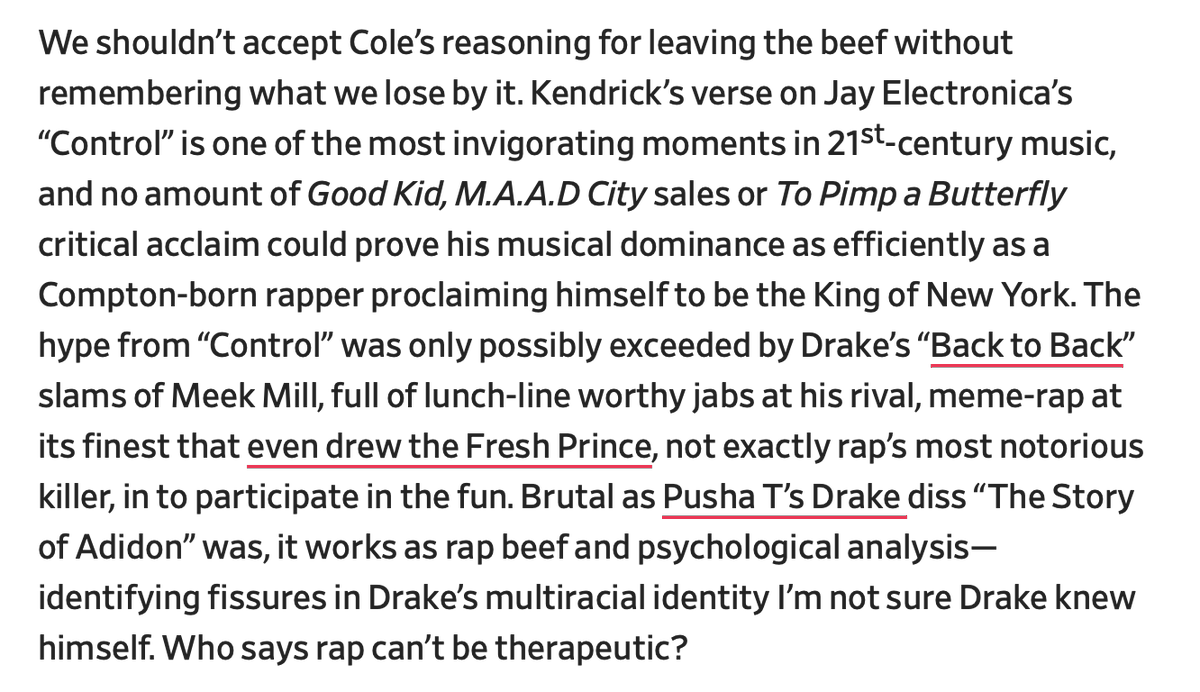 ain't nothing 'enlightened' about J Cole opting out of hip hop's best rivalry in years. In defense of rap beef -- it's my latest for Slate. slate.com/culture/2024/0…