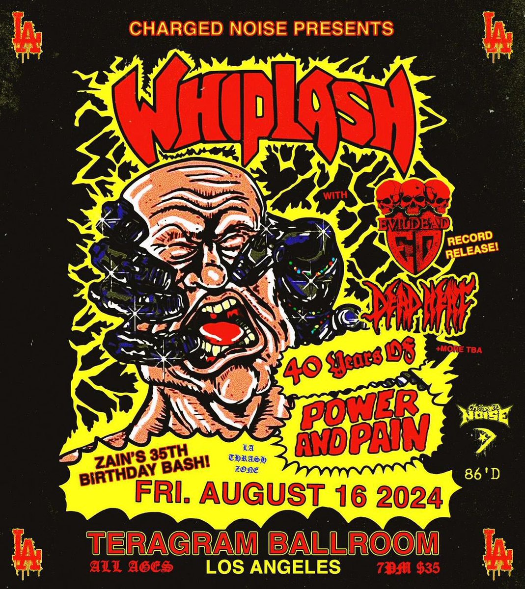 Los Angeles!! @TeragramLA August 16th 💥 Get your Tickets: ticketmaster.com/event/0900608B… #thrashmetal @whiplash_thrash #evildeadband #deadheat #crossover #metal