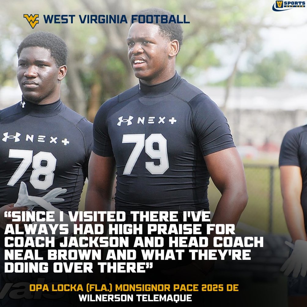 Link: rb.gy/fiaru2 Opa Locka (Fla.) Monsignor Pace 2025 DE Wilnerson Telemaque is one of the key targets for #WVU this cycle.