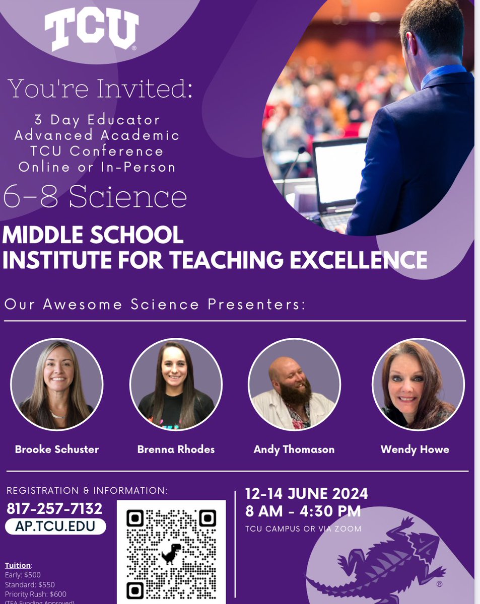 Brooke Schuster (@bschusteredu) on Twitter photo "Calling all middle school science teachers! 🚀 Dive deep into the new TEKS with us, whether you join in person or from the comfort of your own home. Let's navigate the future of science education together! 🌟 <a href="/TCU_APSI/">TCU APSI & Institute for Teaching Excellence</a> "Calling all middle school science teachers! 🚀 Dive deep into the new TEKS with us, whether you join in person or from the comfort of your own home. Let's navigate the future of science education together! 🌟 <a href="/TCU_APSI/">TCU APSI & Institute for Teaching Excellence</a>