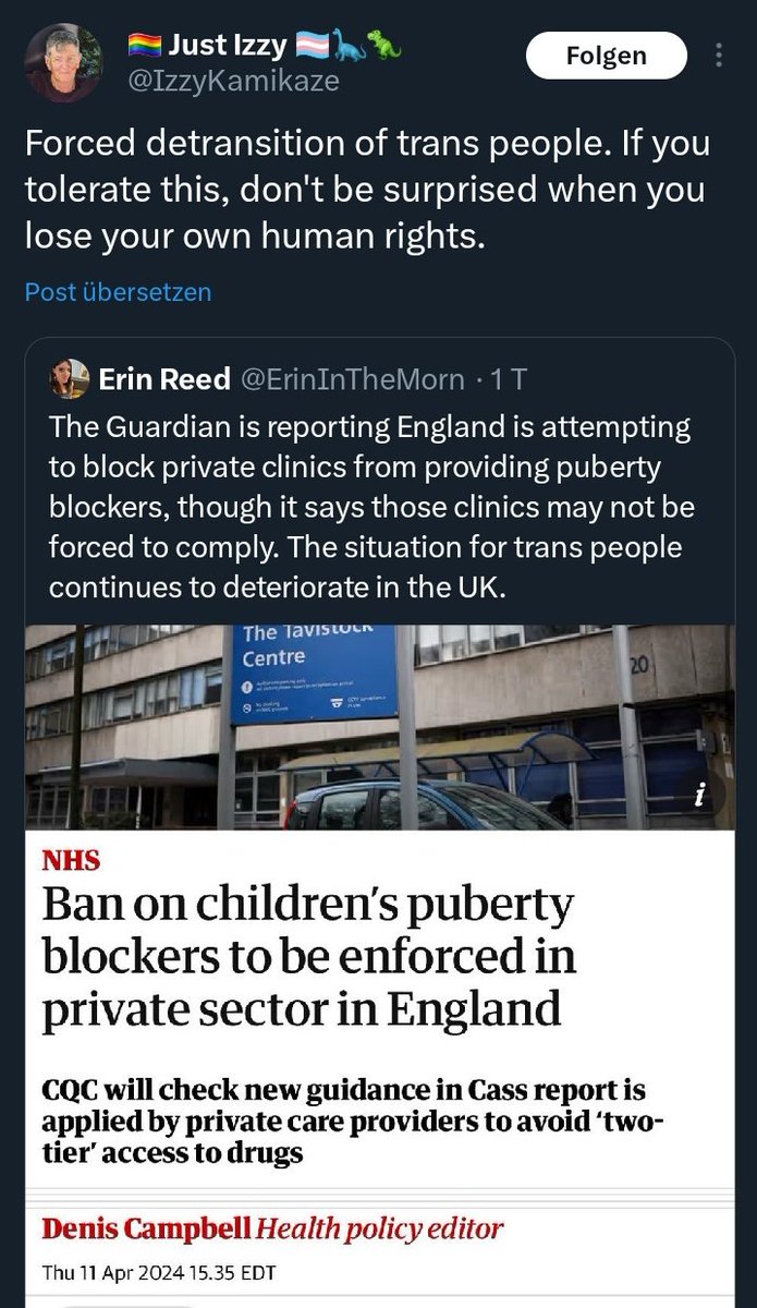 Hang on, five minutes ago blockers were a 'pause button' giving kids 'time to think' but suddenly if they can't get them on the Internet they are being 'forced to detransition'. How queer.