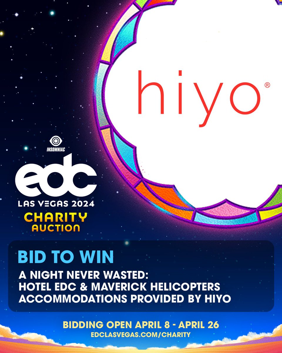 Imagine — this could be YOU!🫶 #EDCCharity is off to an incredible start, garnering immense support in such a short time.  

With all of these amazing experiences + many more available, it's time to get bidding! 🌈

Open now through April 26 → edclasvegas.com/charity