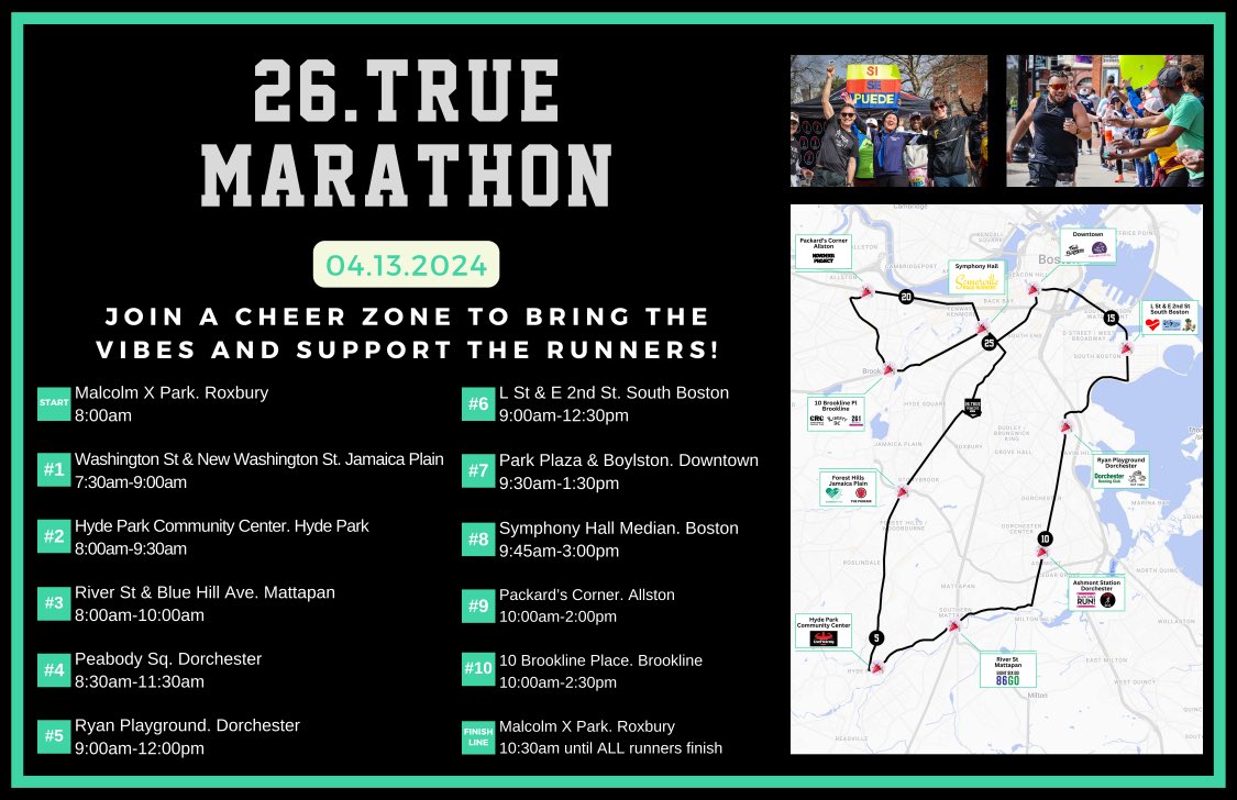 Hey Boston: Come out and cheer TOMORROW morning at the 26.True Marathon, hosted by Pioneers Run Club