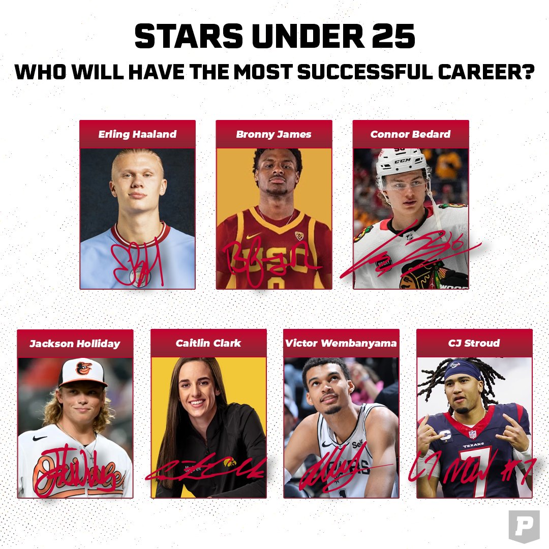 ⭐ Stars 25 and Younger. Who will have the most successful career out of these young phenoms? 

#RisingAthletes #FutureLegends #YouthfulTalent #AthleticProdigies #NextGenSports