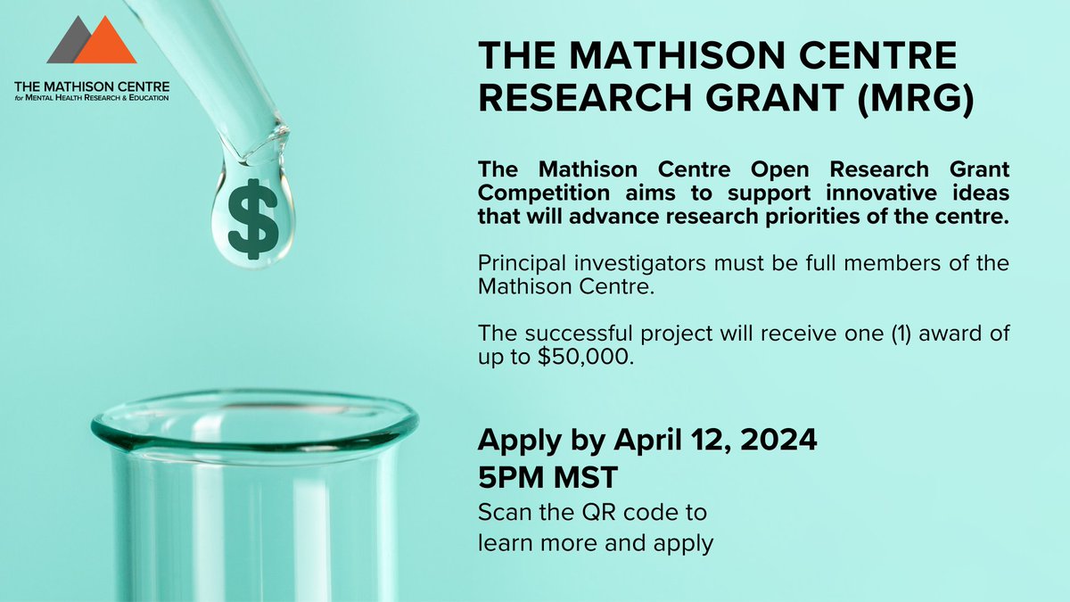 FINAL CALL: Apply for the Mathison Research Grant by 5PM MST! bit.ly/3TXICyk